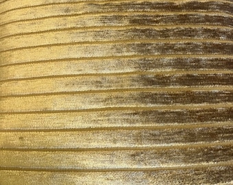 Striped Gold Chenille Luxury Upholstery Fabric by yard, Soft Fabric for Pillow Covers, Sofa, Drapes, Cushion, High Quality Textured Fabric