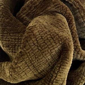 Dark Green Boucle Chenille Upholstery Fabric by yard, Soft Fabric for Pillow Covers, Sofa, Drapes, Cushion, High Quality Textured Fabric