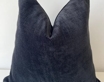 Black Boucle Chenille Pillow Cover, Soft Textured Decorative Cushion Cover, Living Room Sofa, Bedroom.