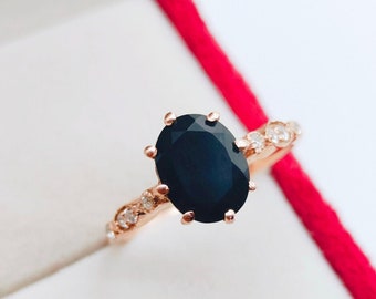 Black onyx ring, natural gemstone ring, oval onyx ring, gold filled or sterling silver. Sale.