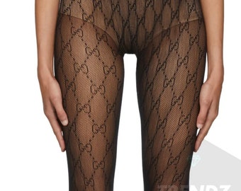 gg pattern tights black