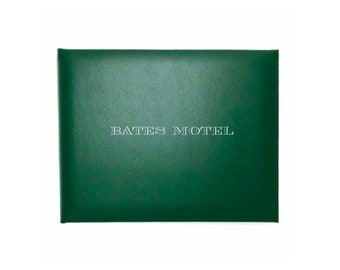 Personalised Visitors book Leather A5 Green by Cathian Leather