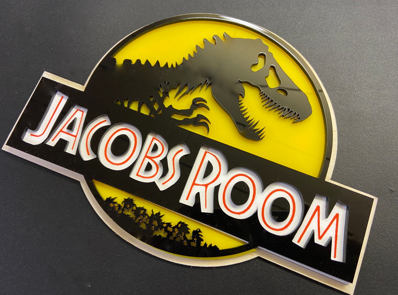 Jurassic park sign personalised sign bedroom sign | Etsy