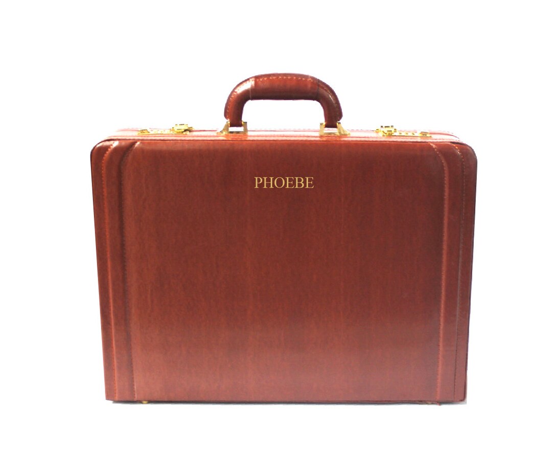 Tassia Bonded Leather Expandable Attache Case Cognac Etsy UK