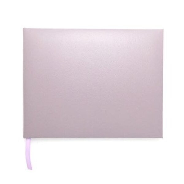 Guest book Plain Leather Landscape Lilac A5 by Cathian Leather