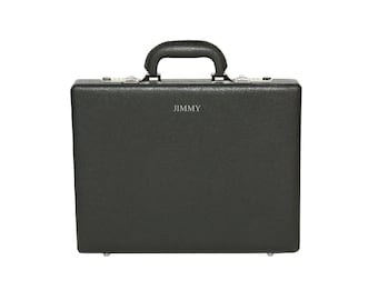 Personalised Slimline Attache Business Briefcase - BLACK