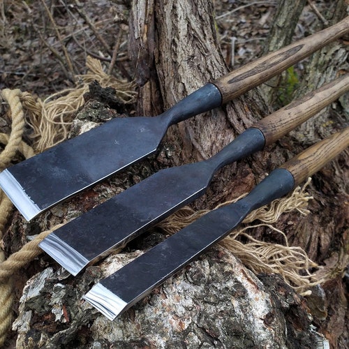 Carpenters Slick Chisel Set 3 Pc Long 3 Timber Etsy