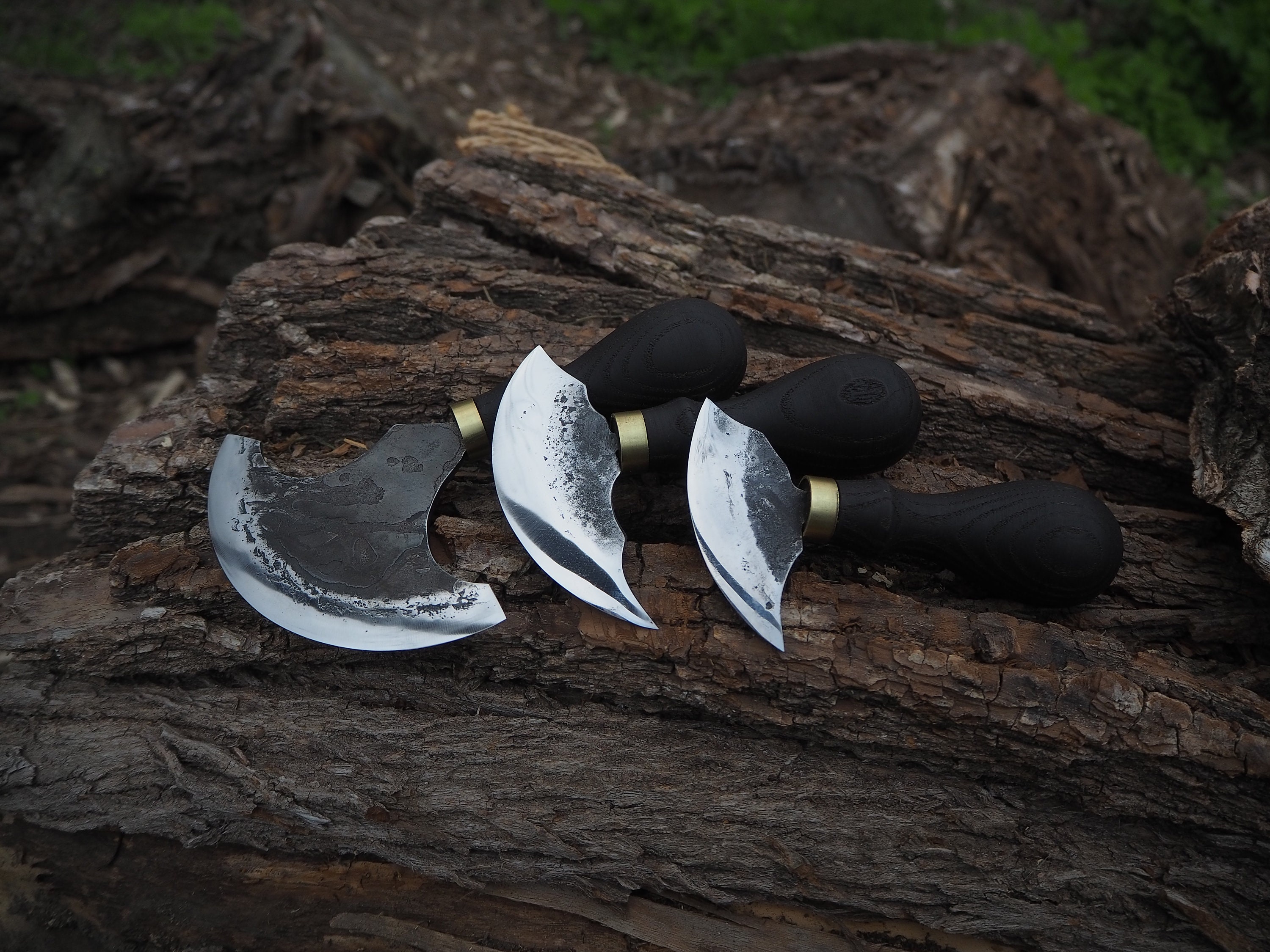 Leather Knife Set 2pcs. Hand Made Forged Knife for Leather. 