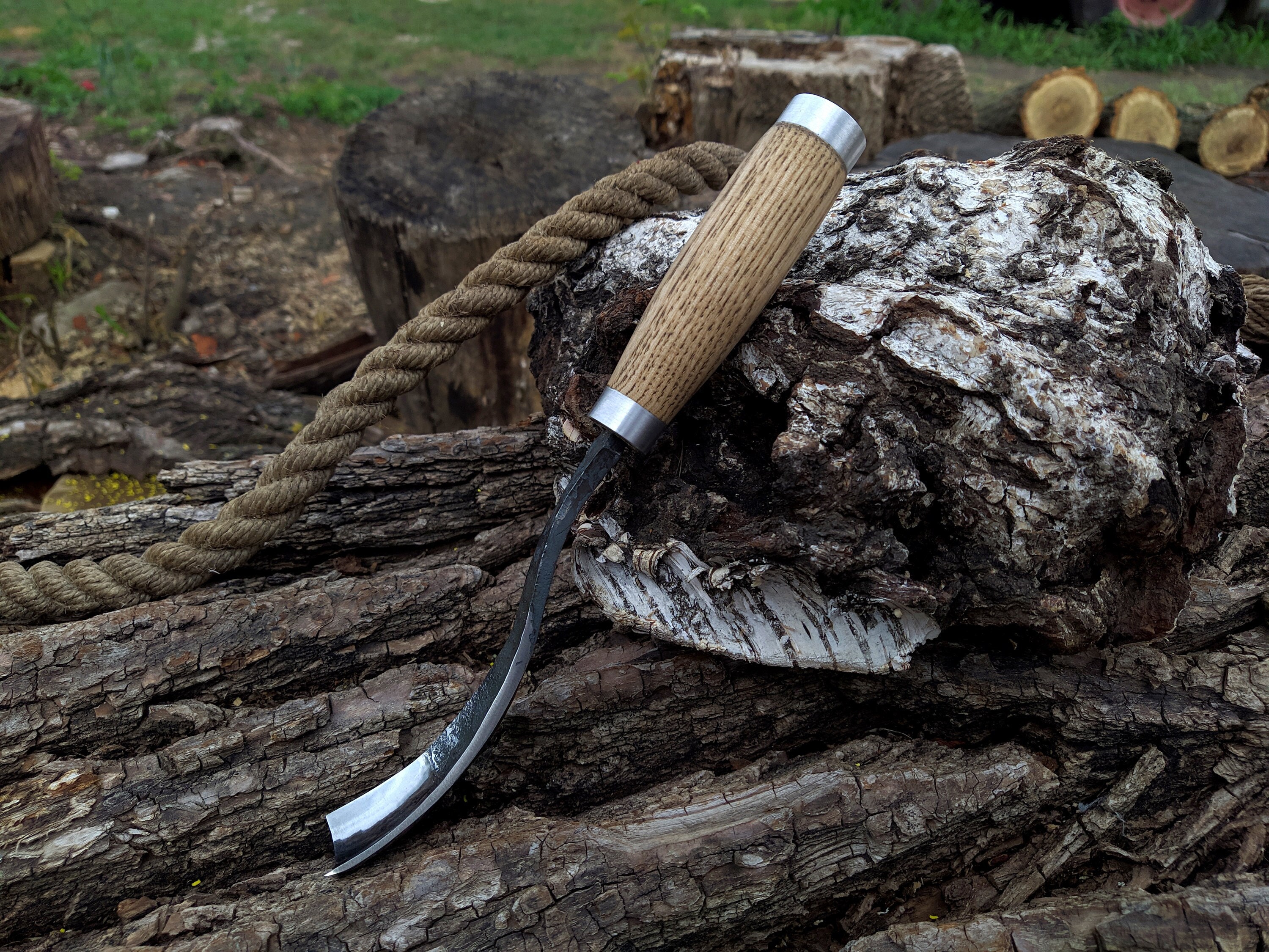 Forged Bent Gouge. Spoon Carving Tools. Rounded Chisel. Bent