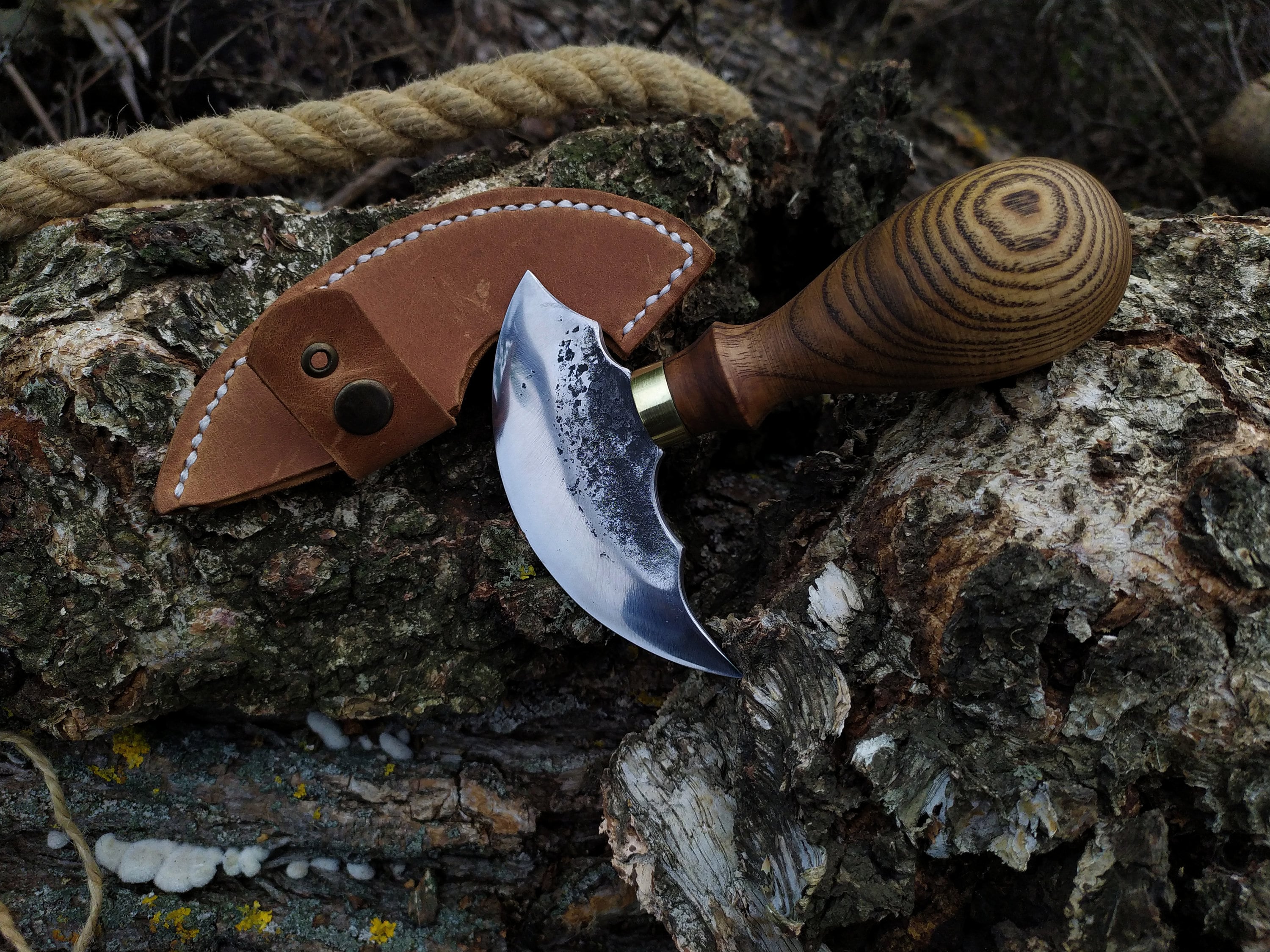 Small Leather Round Knife Leather Round Knife Etsy Canada