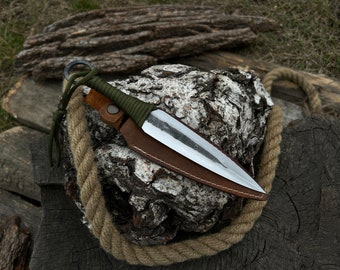 Gooiend mes. Handgemaakte kunai. Gesmede dolk. Jachtmes gooien. Cadeau voor mannen. Katana. Cadeau voor echtgenoot. Gereedschap gooien. Gesmeed zwaard