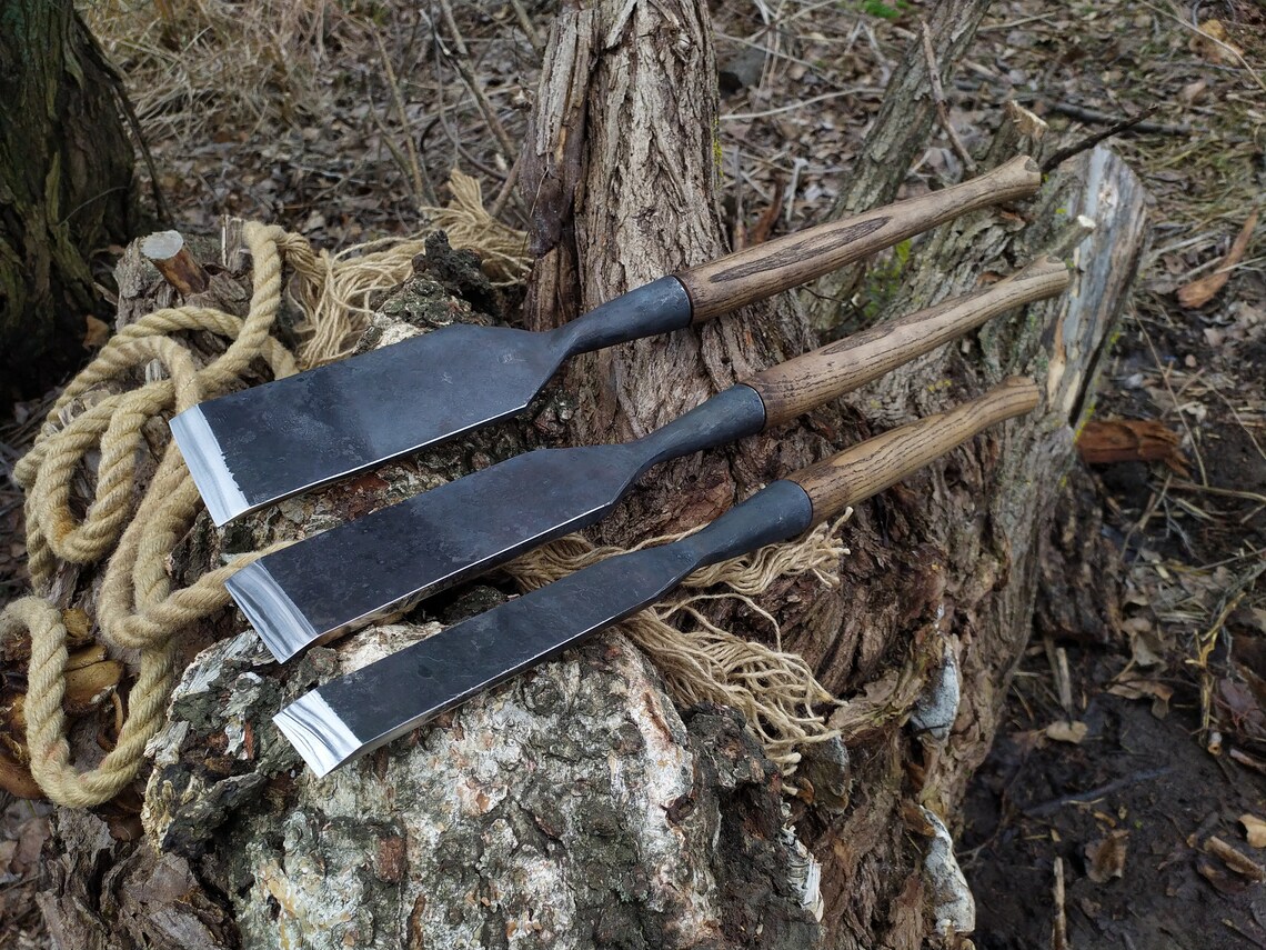 Carpenters Slick Chisel Set 3 Pc Long 3 Timber Etsy