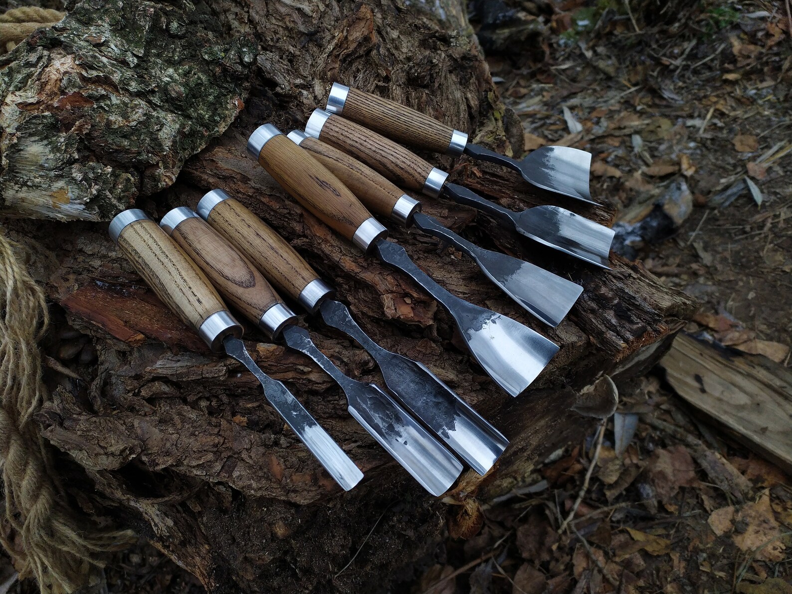 Set of 7 Spoon Bent Chisels Carving Tools Hand Power Hand Etsy