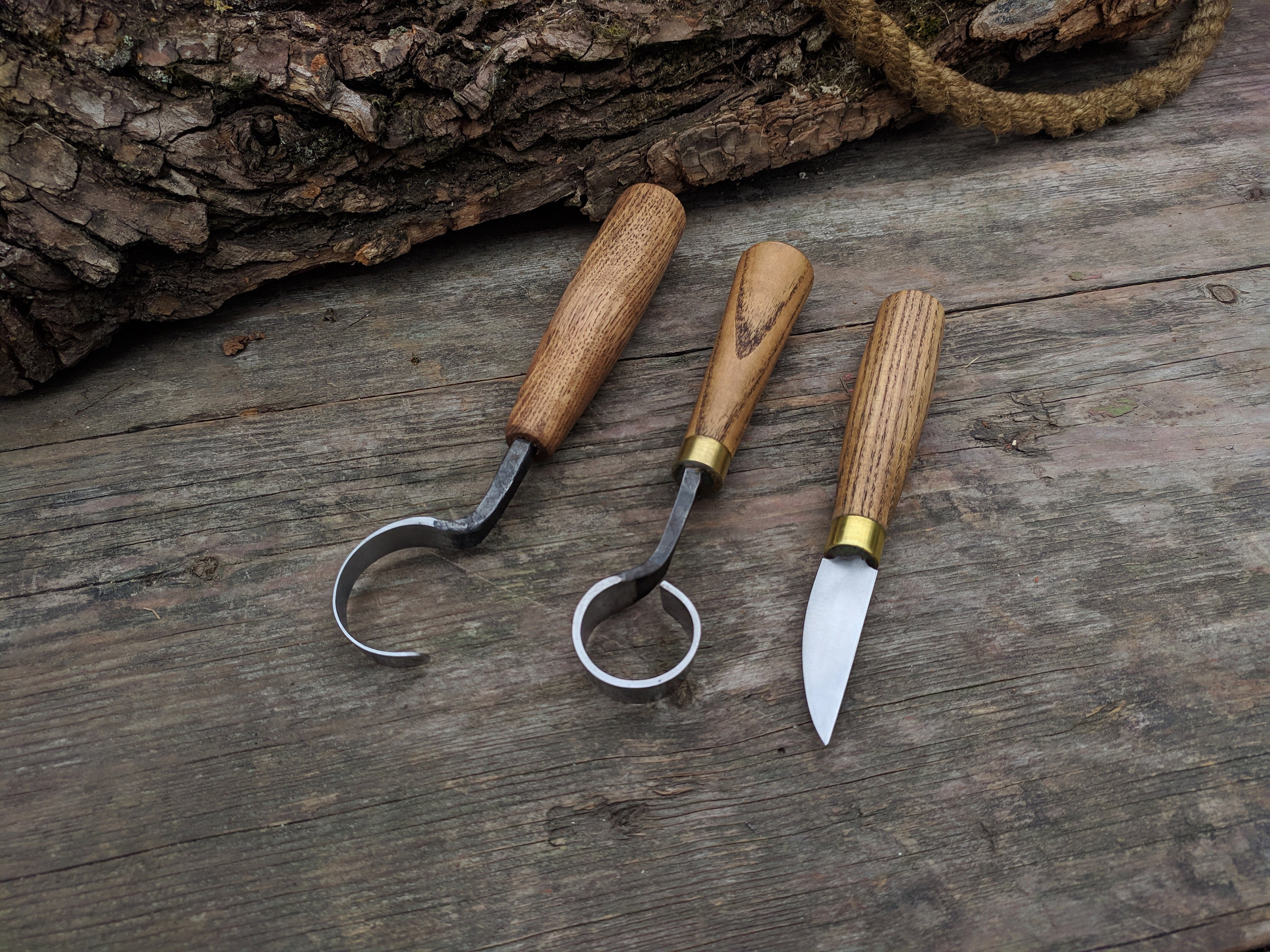 Spoon Carving Knife Set 3pcs. Forged Spoon Carving Knife. Knives Carving  Bowl Kuksa. Spoon Carving Tools. Hand Forged Wood Carving Tool. 
