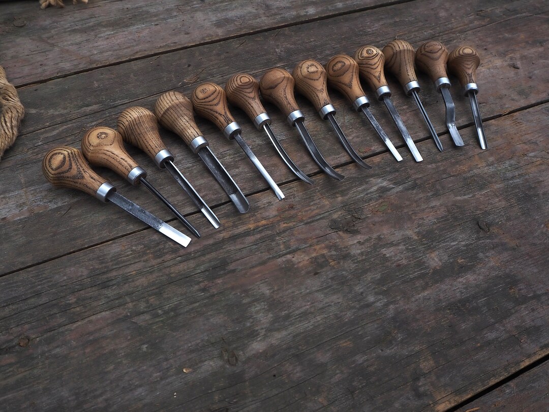 Set of Chisels 13pcs Wood Carving Tools. Palm Chisel. Straight