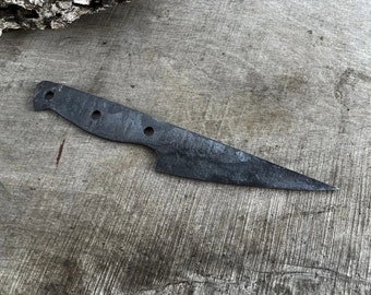 Forged handmade knife. Make your own handle. Hand forged knife. Knife without a handle. Carbon Steel Fixed Blade Knife. Hunting Knife.