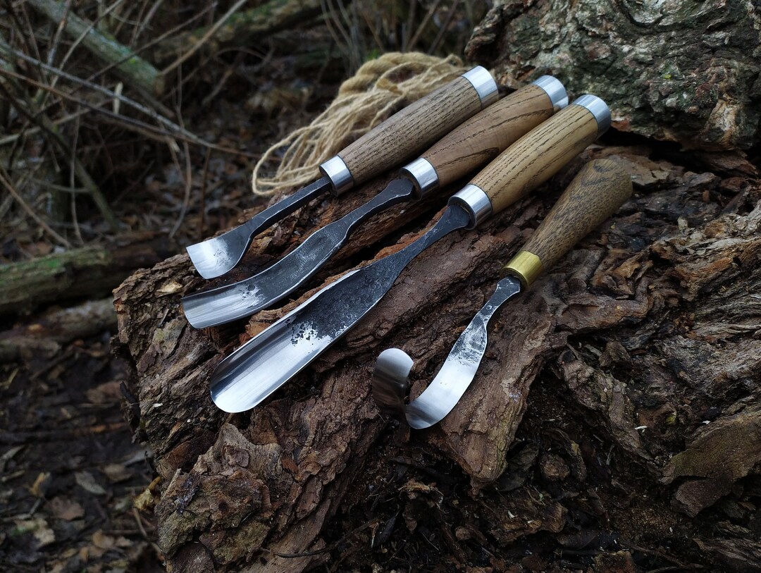 Bent Gouge Set 4pcs. Carving Hook Knife. Wood Carving Etsy