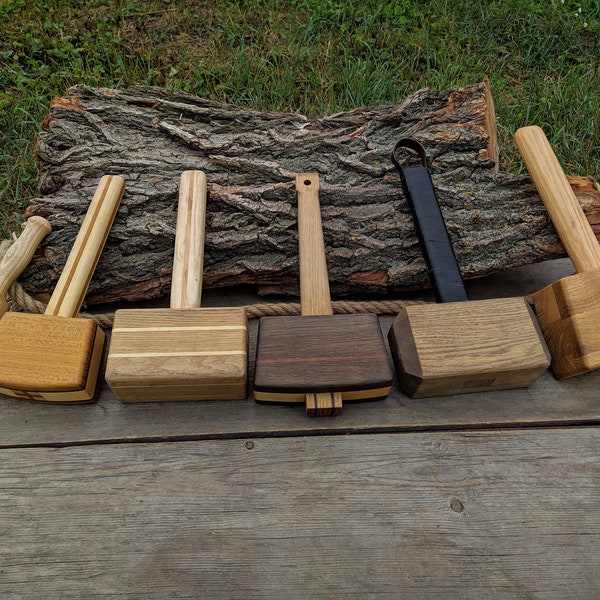 Wooden Hammer Set - 6pcs. Handmade wooden hammers. Percussion wooden hammer. Wooden hammer for needlework. Carpenter's hammers