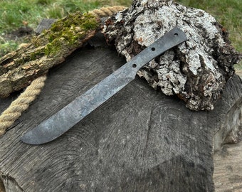 Forged handmade knife. Make your own handle. Hand forged knife. Knife without a handle. Carbon Steel Fixed Blade Knife. Hunting Knife.