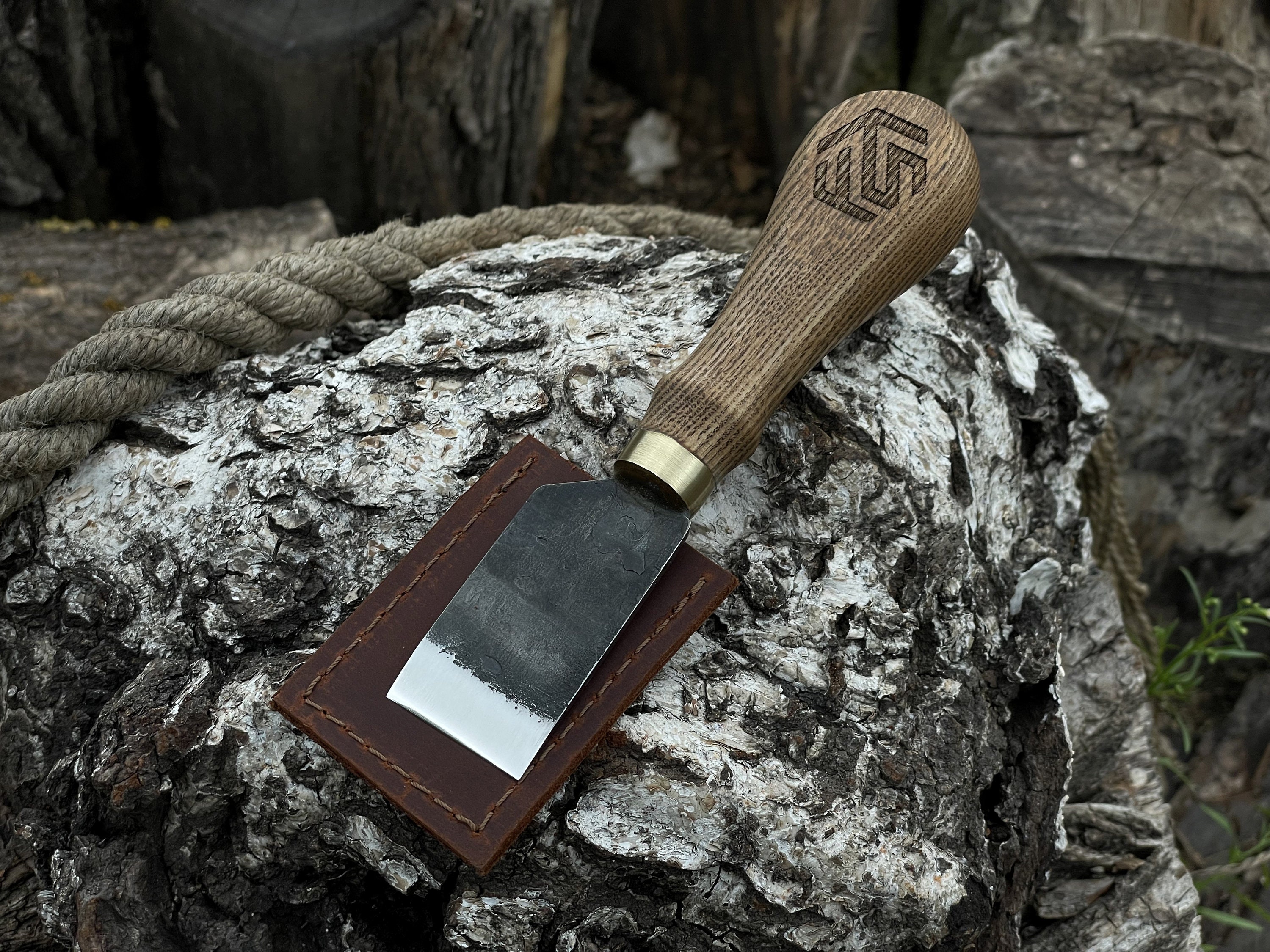 Leather Skiving Knife, Hand Made Oblique Skiving Knife 35 mm (1.38
