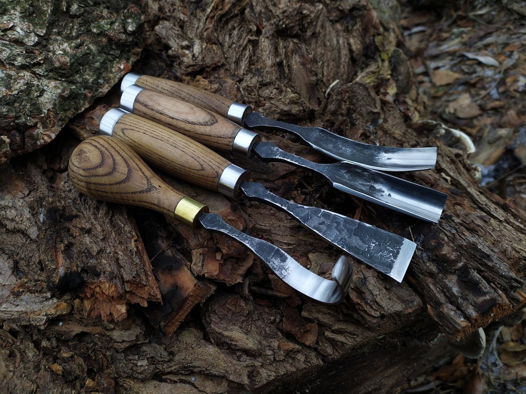 Bent Gouge Set 4pcs. Carving Hook Knife. Wood Carving Etsy