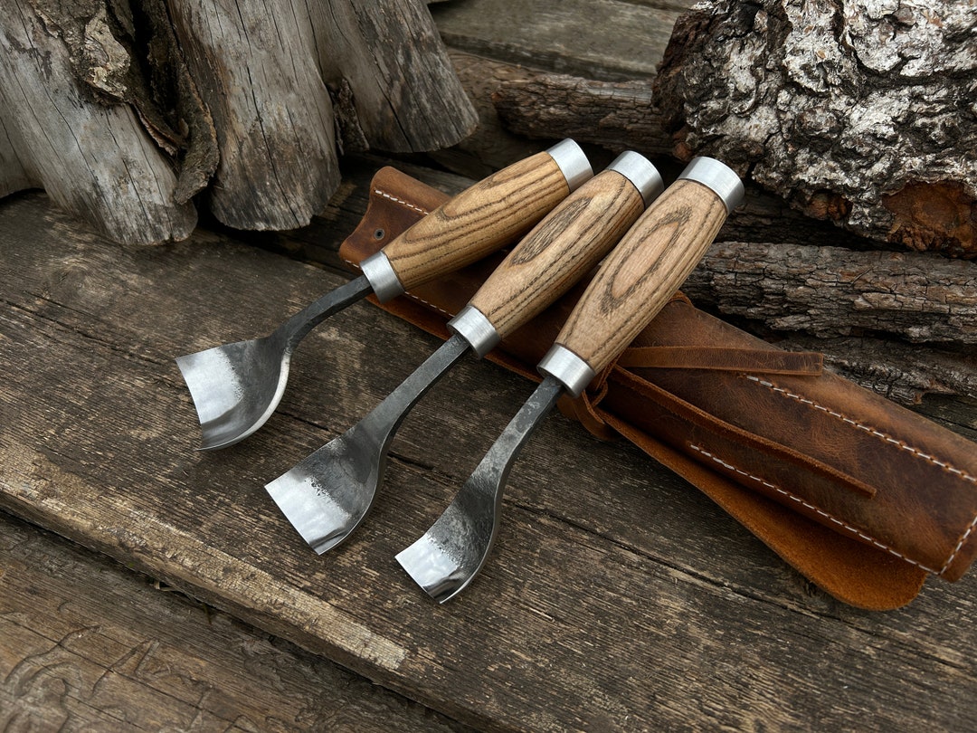 Wood Carving Gouges. Forged Bent Gouge. Woodworking Chisel. Spoon ...