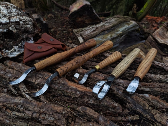 Forged Knife Carving Set 5pcs. Carving Hook Knife. Wood -  Sweden