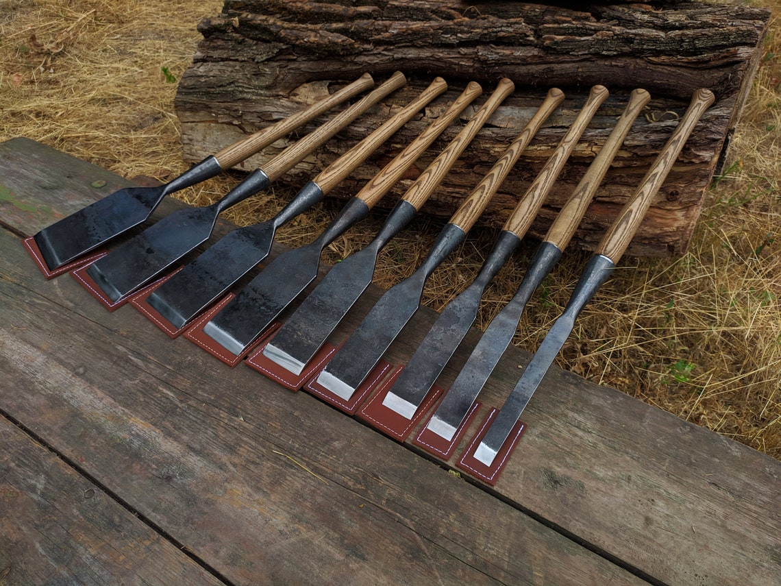 Carpenters Slick Chisel Set 9 Pc Timber Framing Chisel Etsy