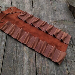 Leather roll for 15 tools. Case for chisels. Leather bag. Birthday gift. Genuine leather case. Leather case for gouge