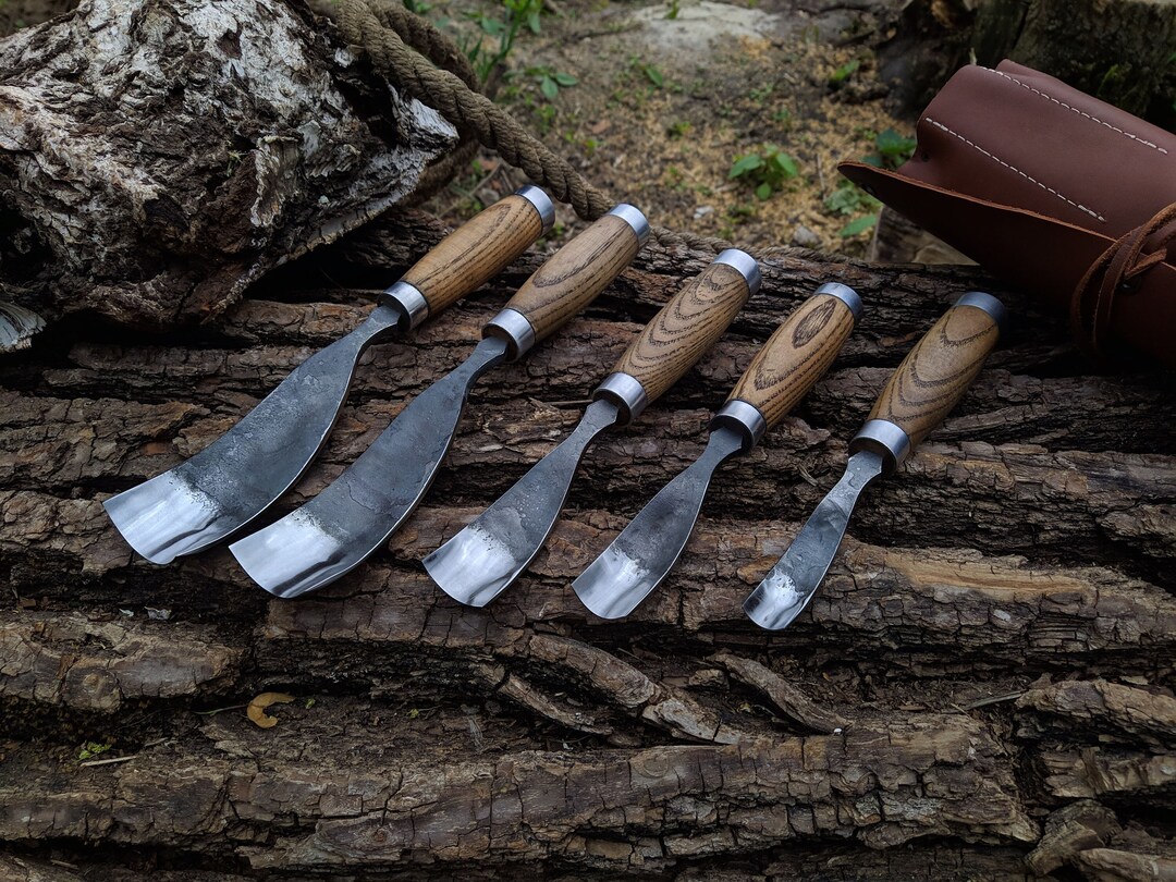 Forged Bent Gouges Set 6 PCS. Bent Chisel. Rounded Chisel. - Etsy