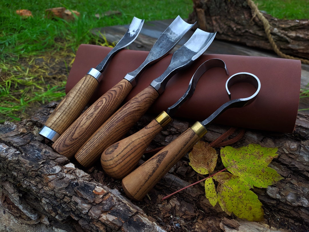 Bent Gouge Set 5pcs. Carving Hook Knife. Wood Carving Etsy