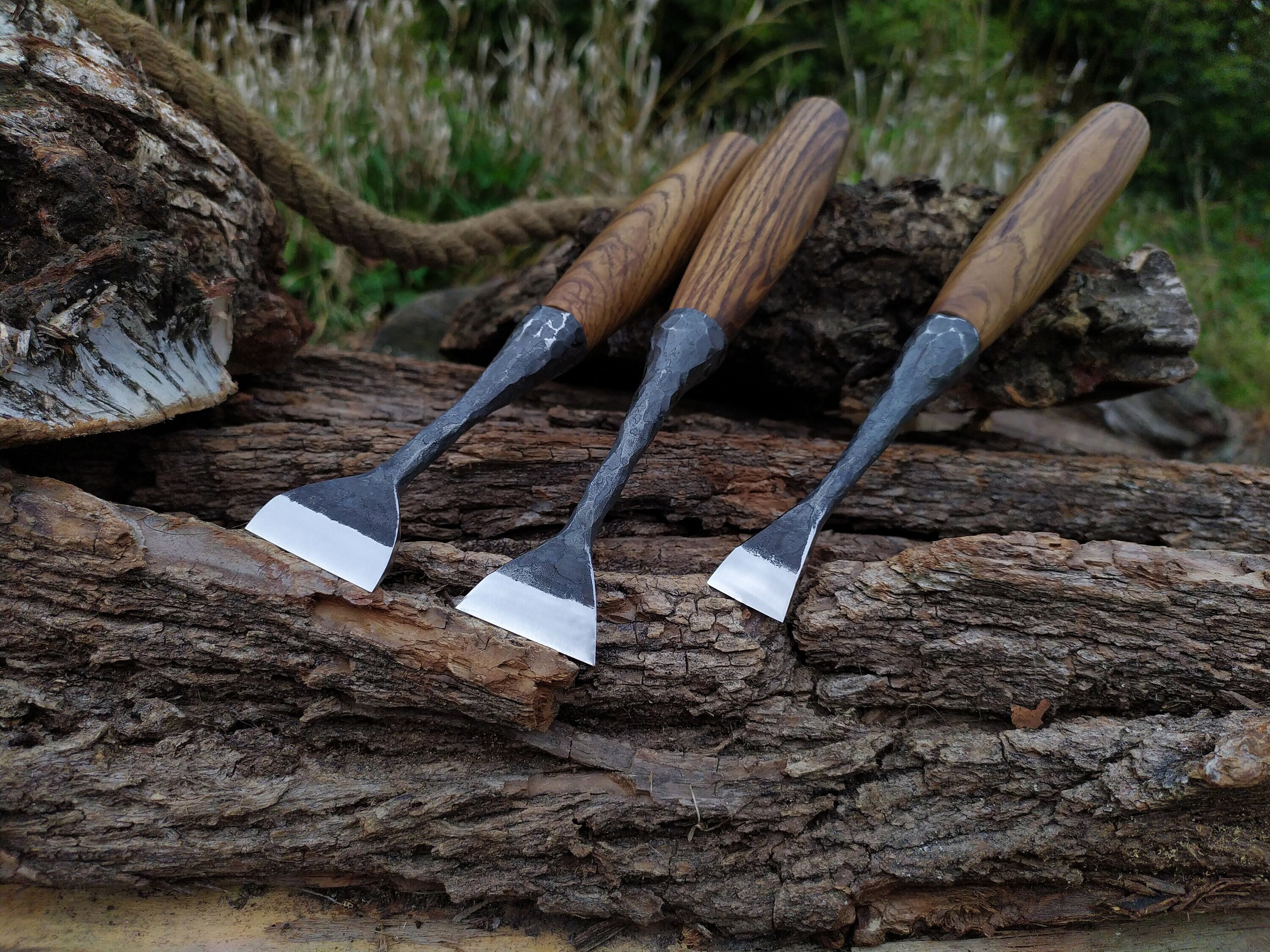 Forged Chisels With Leather Cover 8 PCS. Woodworking Tools. Forged