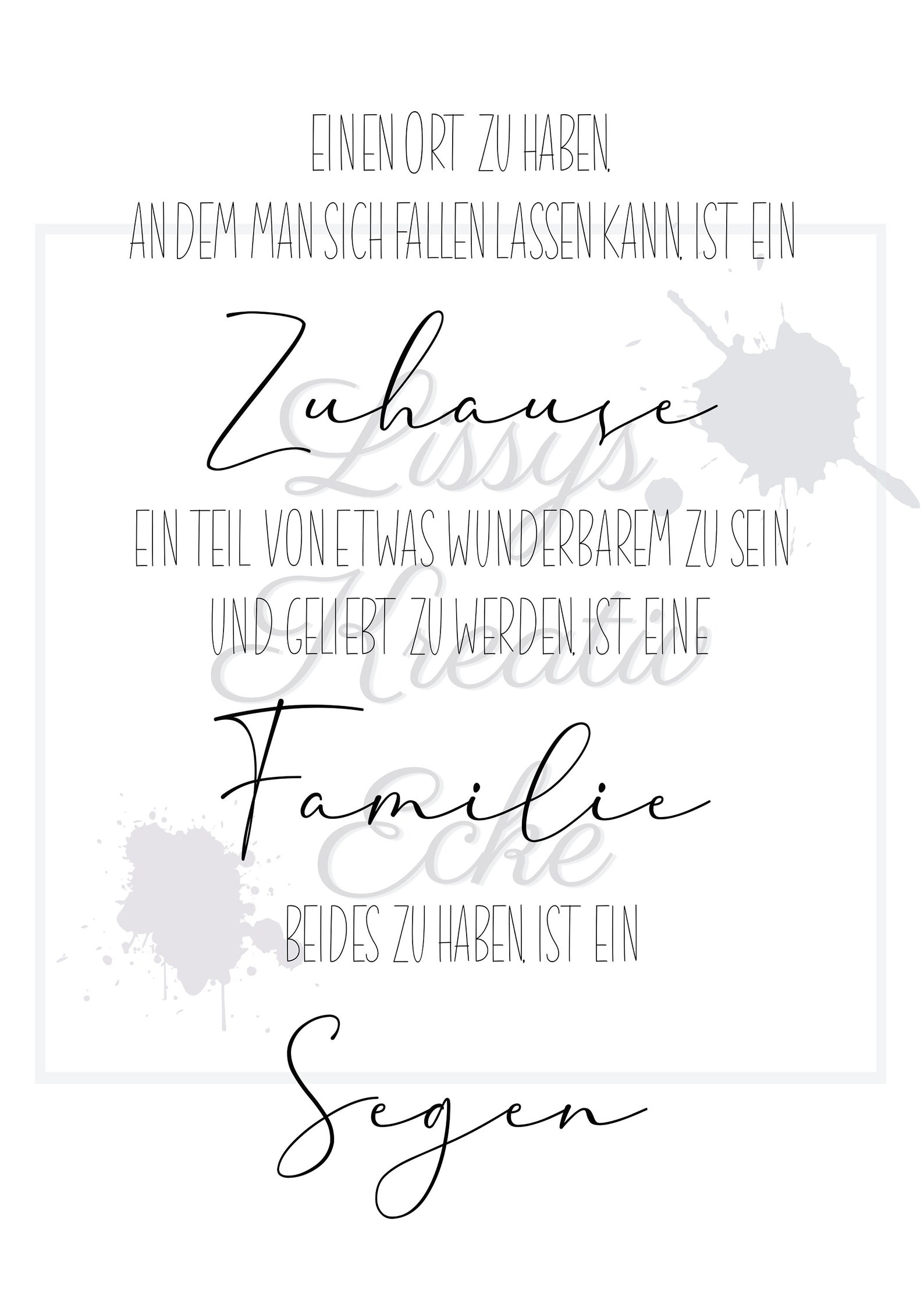 Familienposter Christlich Segen Kunstdruck Print Familie Etsy