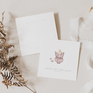 Geburtsgeschenk - Karte zur Geburt - Babygirl | Boho - Naturtöne | Christlich Bibelvers Psalm | Junge und Mädchen | Viereckige Postkarte