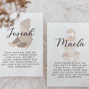 Christliche Postkarte Geburtskarte | Bibelvers/Gottes Wort | Geschenk zur Geburt | Personalisiert