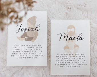 Christian postcard birth card | Bible verse/God's word | Gift for birth | Personalized