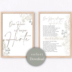 Christian Poster Set - Digital Download | Gift Items Wall Art | Encouragement/Decoration | Psalm 23 The Good Shepherd
