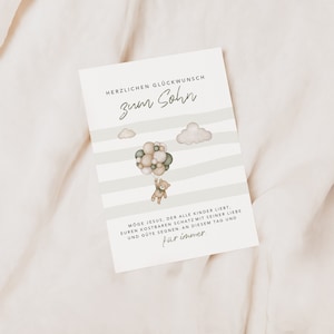 Christliche Postkarte Geburtskarte | Bibelvers | Geschenk zur Geburt | Zum Sohn - Glückwunschkarte