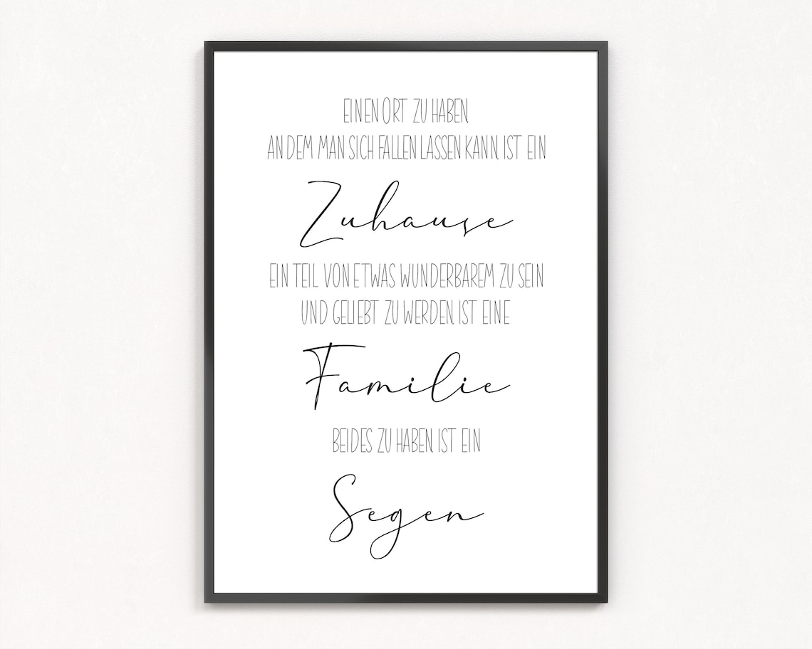 Familienposter Christlich Segen Kunstdruck Print Familie Etsy