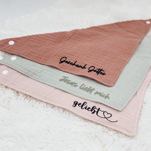 Halstuch Baby Jungen/Mädchen christlich | Geschenkidee - Babyparty/Geburt | Personalisiert - individuelle Anfertigung