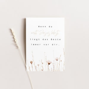Christliche Postkarte | Ermutigung Spruch/Bibelvers | Floral Romantisch - Leben mit Jesus - Ewigkeit