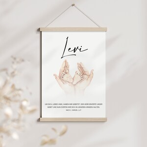 Personalisiertes Poster/Postkarte zur Geburt | Bibelvers/Psalm/Segenswunsch | Kinderzimmer Boho - Babyparty/Einschulung | Mädchen-Jungen