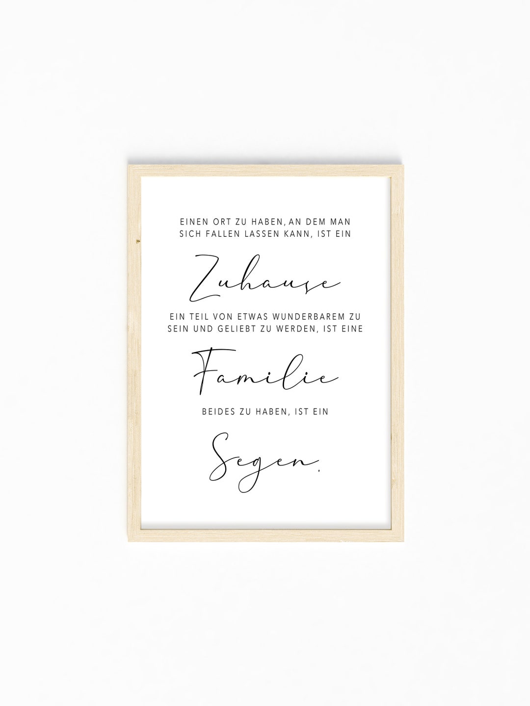 Poster Familienspruch Christlich Segen Kunstdruck Print Familie