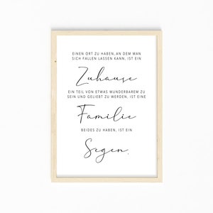 Poster Familienspruch | Christlich Segen | Kunstdruck | Print Familie Wanddekoration