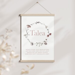 Personalisiertes Poster/Postkarte zur Geburt | Bibelvers/Psalm/Segenswunsch | Kinderzimmer Boho - Babyparty/Einschulung | Mädchen-Jungen
