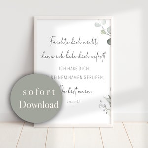 Poster Bible Verse Christian - Digital Download | Gift item/wall decoration | Isaiah 43:1