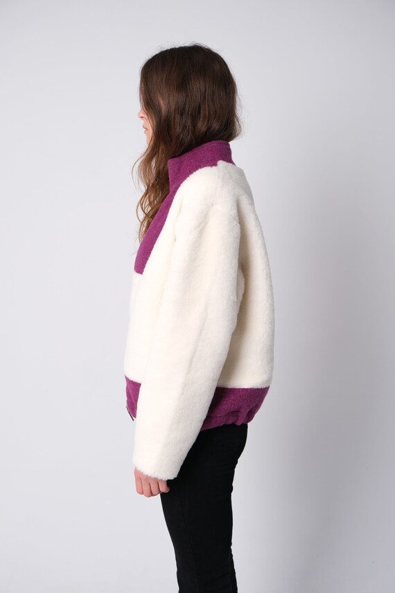 Merino Wool Short White Fur Coat Women's Fur Coat in Etsy