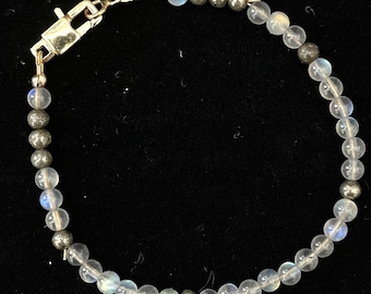 Labradorite and Pyrite Beaded Bracelet
