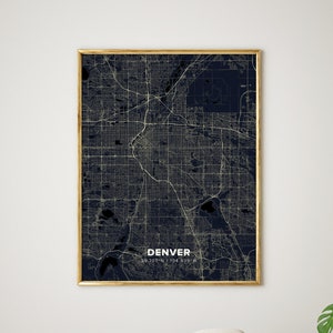 Denver, Colorado, mapa de Denver, pôster de Denver, impressão de Denver, arte de parede de Denver, arte de Denver, presente de Denver, decoração de Denver, decoração de parede de Denver - MD08
