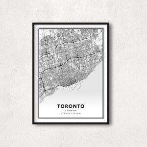 Toronto Map Print Poster, Toronto Canada, Toronto City Map Wall Art, Toronto Wall Decor, Gift Map Toronto Minimalist - MPT09